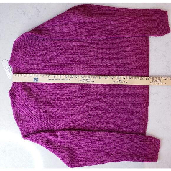 NWT J. CREW Ribbed Knit Crew Neck Sweater Beaded Wool Alpaca Pink Women's Large - Picture 9 of 10